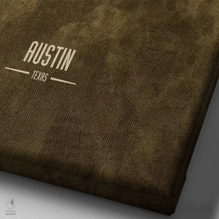 تابلو دکوراتیو منظره خط افق آستین تگزاس اثر مایکل تامپست - نمای نزدیک بافت بوم