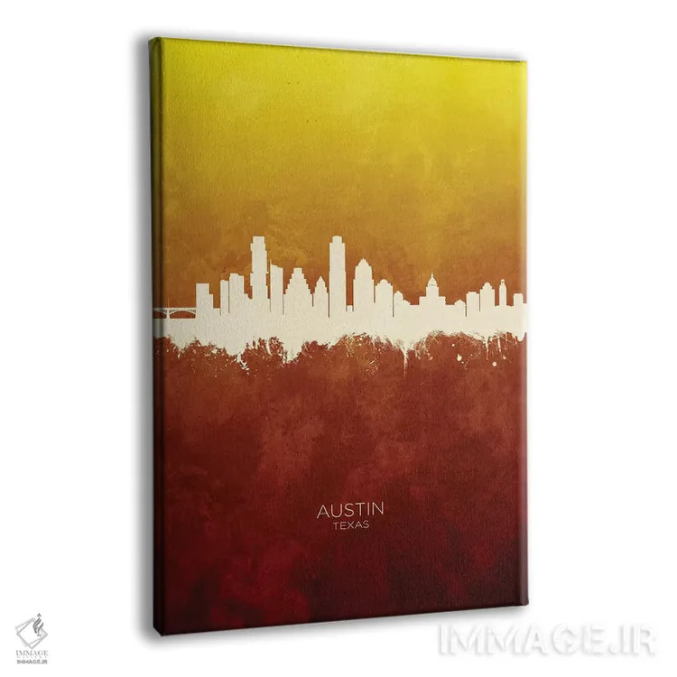 تابلو دکوراتیو منظره خط افق آستین تگزاس اثر مایکل تامپست - نمای پرسپکتیو محصول
