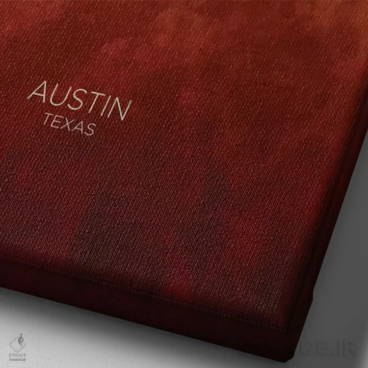 تابلو دکوراتیو منظره خط افق آستین تگزاس اثر مایکل تامپست - نمای نزدیک بافت بوم