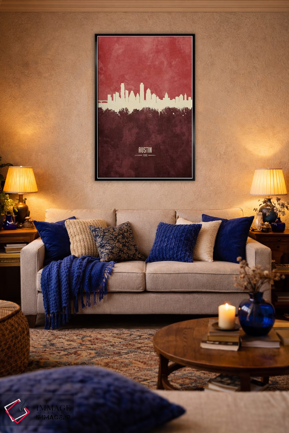 تابلو دکوراتیو منظره خط افق آستین تگزاس اثر مایکل تامپست - D4B