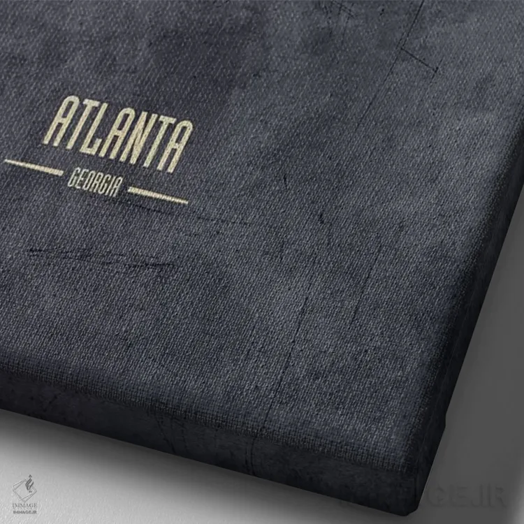 تابلو دکوراتیو منظره خط افق آتلانتا جورجیا اثر مایکل تامپست - نمای نزدیک بافت بوم