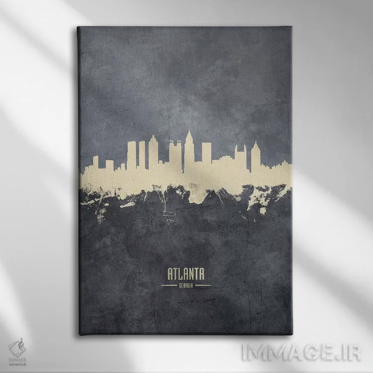 تابلو دکوراتیو منظره خط افق آتلانتا جورجیا اثر مایکل تامپست - نمای روبهرو روی دیوار