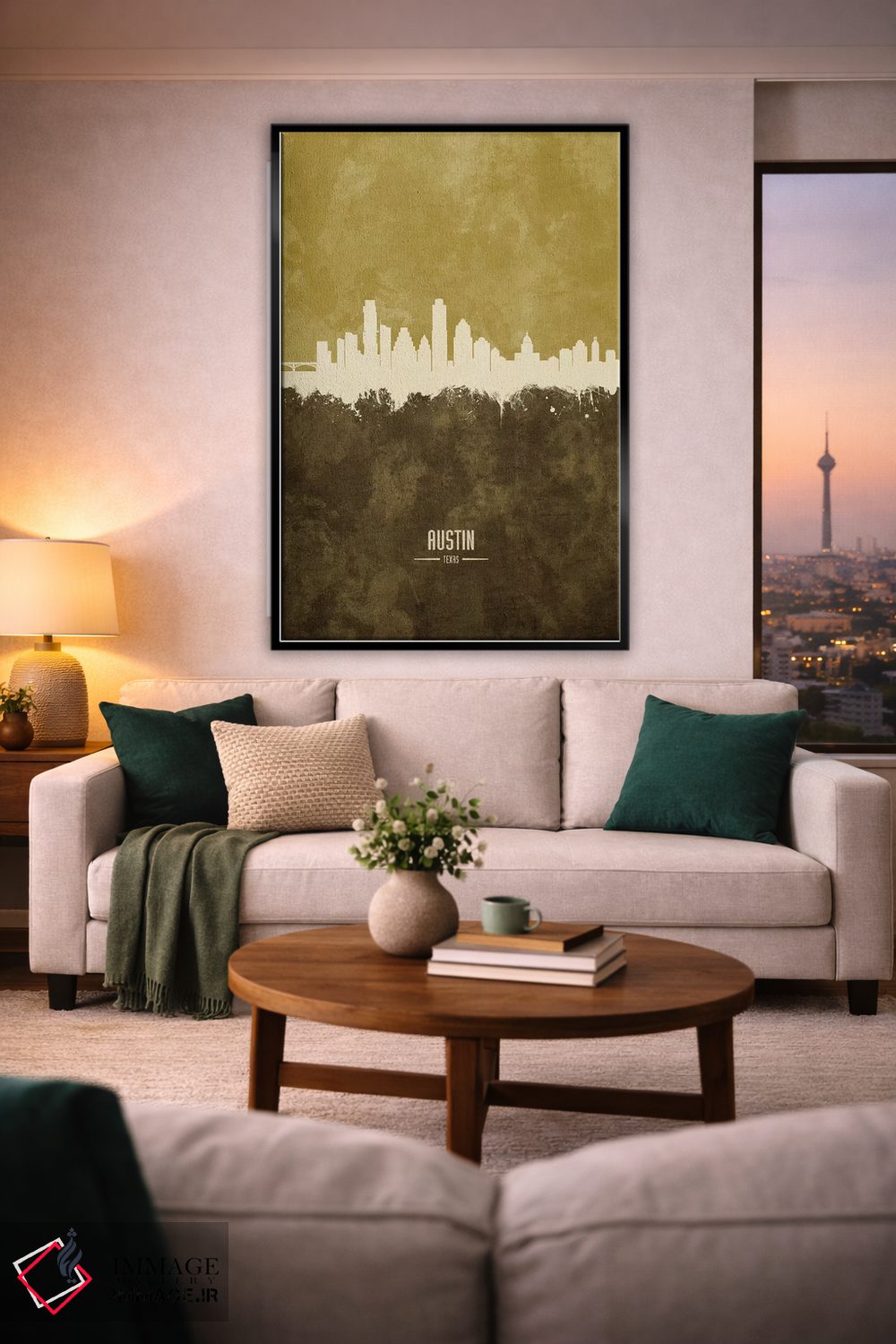 تابلو دکوراتیو منظره خط افق آستین تگزاس اثر مایکل تامپست - D2B