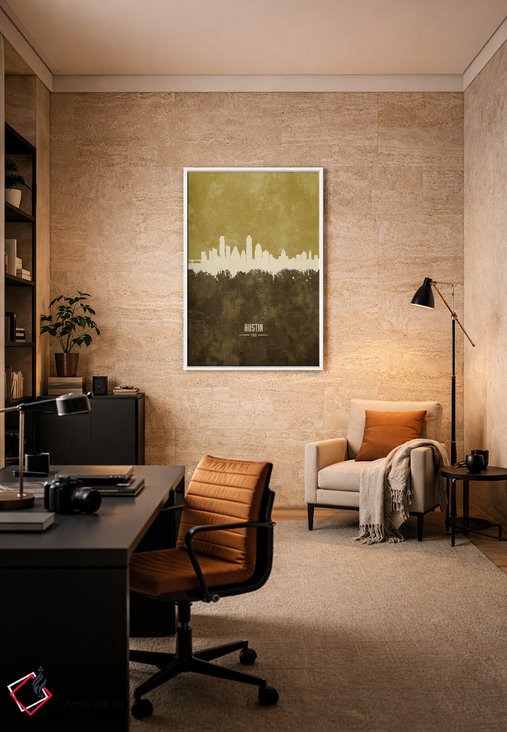 تابلو دکوراتیو منظره خط افق آستین تگزاس اثر مایکل تامپست - D5W