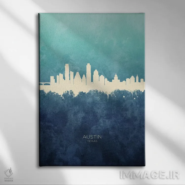 تابلو دکوراتیو منظره خط افق آستین تگزاس اثر مایکل تامپست - نمای روبهرو روی دیوار