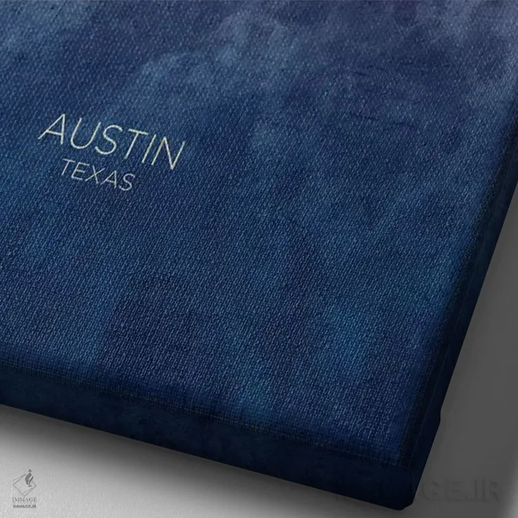 تابلو دکوراتیو منظره خط افق آستین تگزاس اثر مایکل تامپست - نمای نزدیک بافت بوم