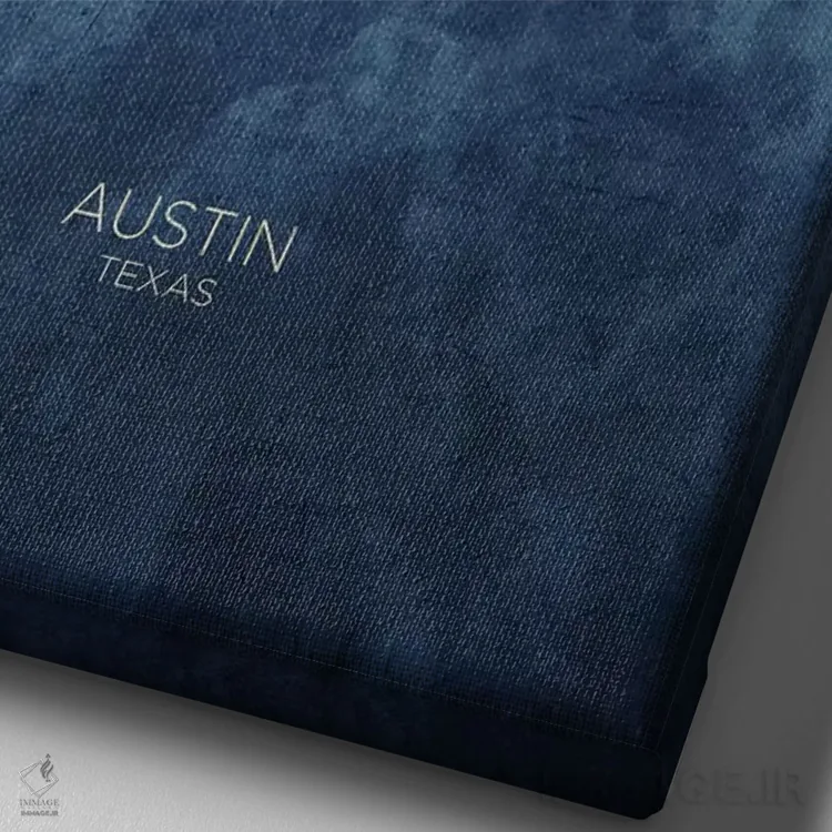 تابلو دکوراتیو منظره خط افق آستین تگزاس اثر مایکل تامپست - نمای نزدیک بافت بوم