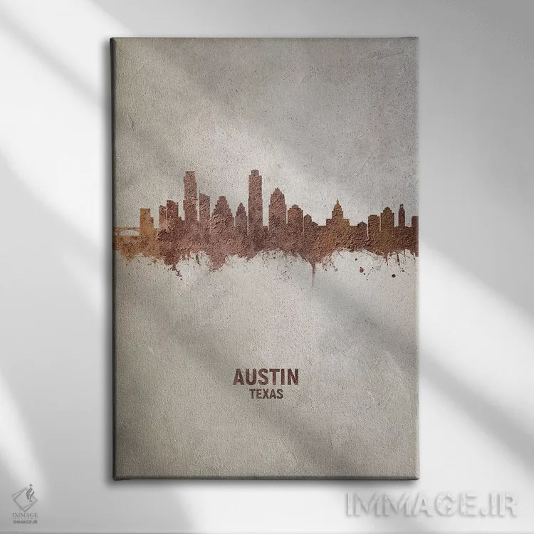 تابلو دکوراتیو منظره خط افق آستین تگزاس اثر مایکل تامپست - نمای روبهرو روی دیوار
