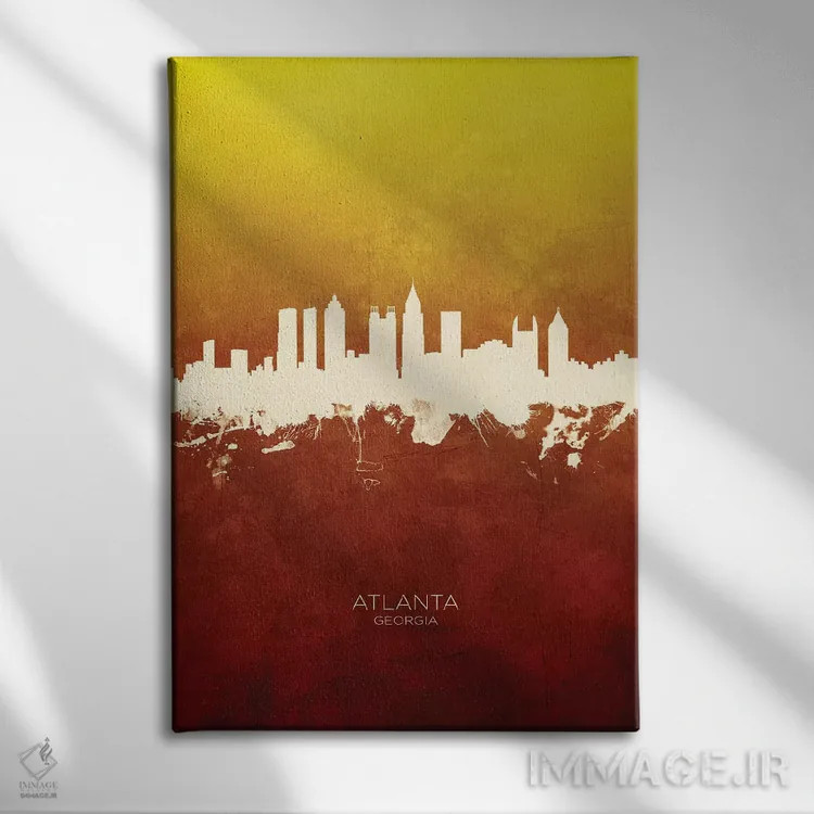 تابلو دکوراتیو منظره خط افق آتلانتا جورجیا اثر مایکل تامپست - نمای روبهرو روی دیوار