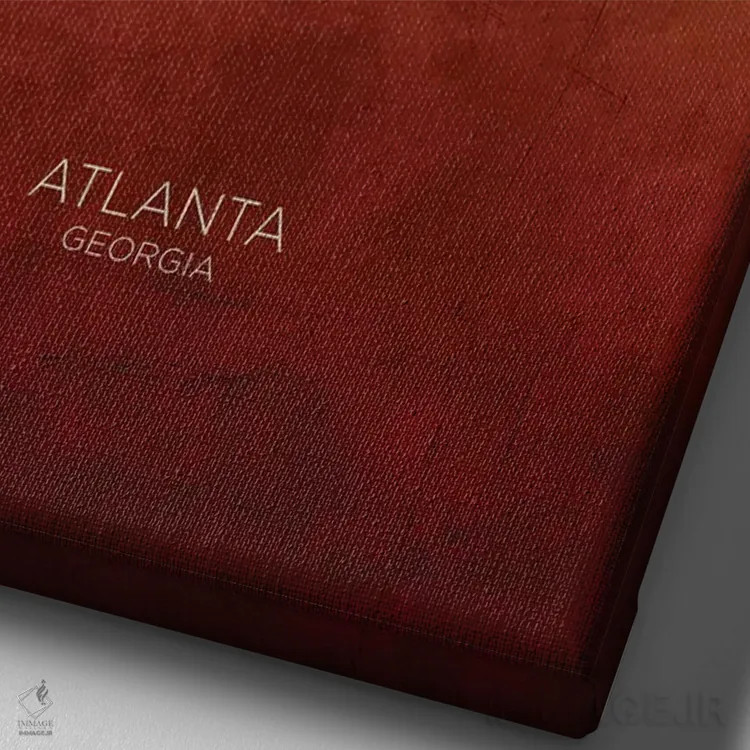 تابلو دکوراتیو منظره خط افق آتلانتا جورجیا اثر مایکل تامپست - نمای نزدیک بافت بوم