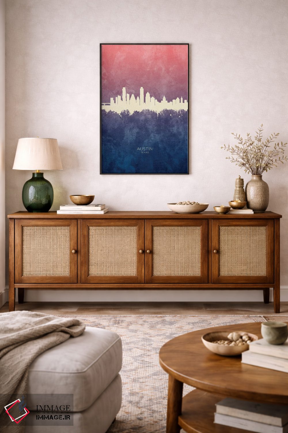 تابلو دکوراتیو منظره خط افق آستین تگزاس اثر مایکل تامپست - D3B