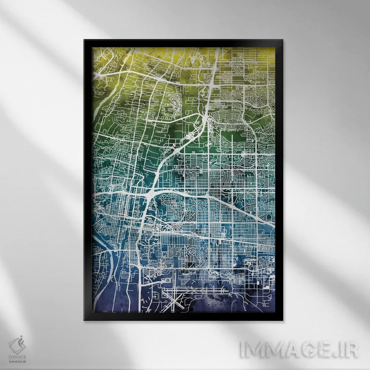 تابلو انتزاعی New Mexico, USA,آلبوکرکی، نیومکزیکو، آمریکا اثر مایکل تامپست - نمای قابدار مشکی