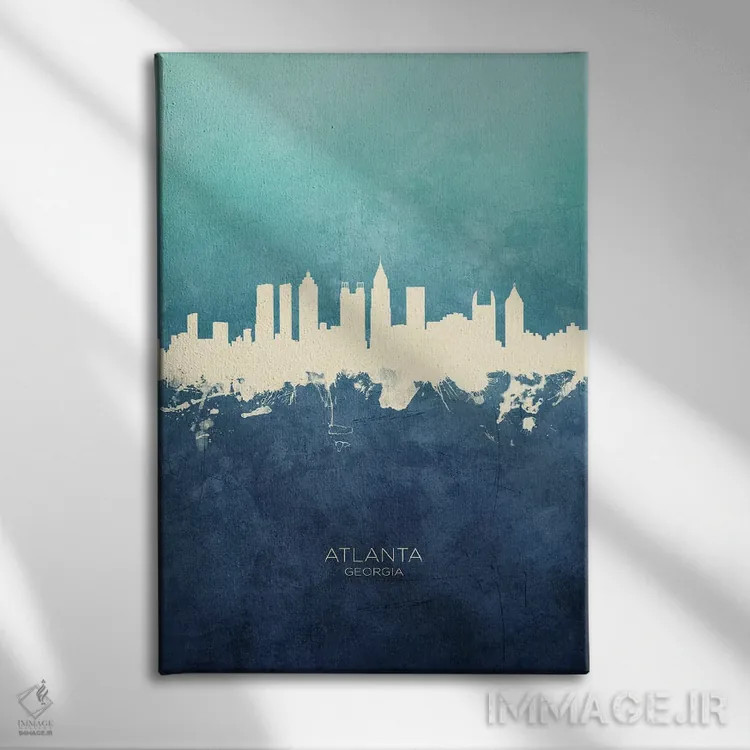 تابلو دکوراتیو منظره خط افق آتلانتا جورجیا اثر مایکل تامپست - نمای روبهرو روی دیوار