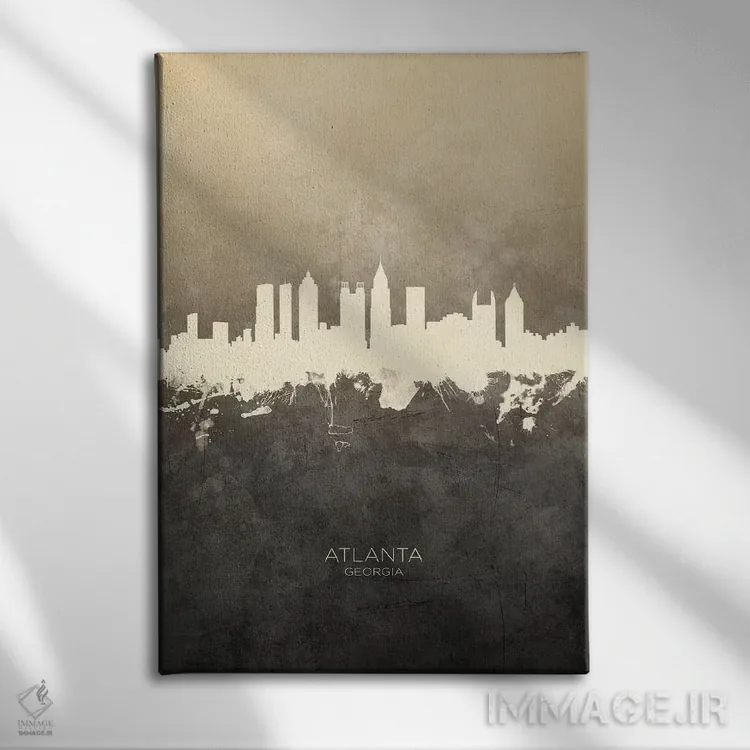 تابلو دکوراتیو منظره خط افق آتلانتا جورجیا اثر مایکل تامپست - نمای روبهرو روی دیوار