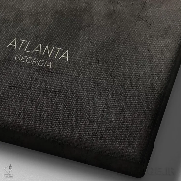 تابلو دکوراتیو منظره خط افق آتلانتا جورجیا اثر مایکل تامپست - نمای نزدیک بافت بوم