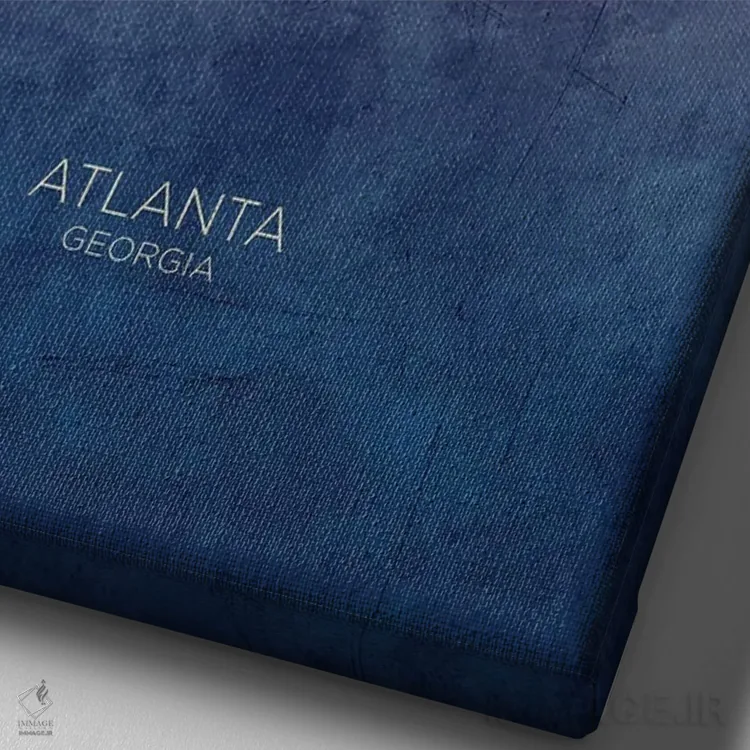 تابلو دکوراتیو منظره خط افق آتلانتا جورجیا اثر مایکل تامپست - نمای نزدیک بافت بوم