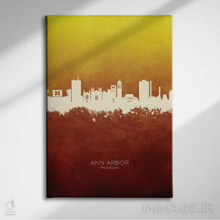 تابلو دکوراتیو منظره خط افق ان آربر میشیگان اثر مایکل تامپست - نمای روبهرو روی دیوار