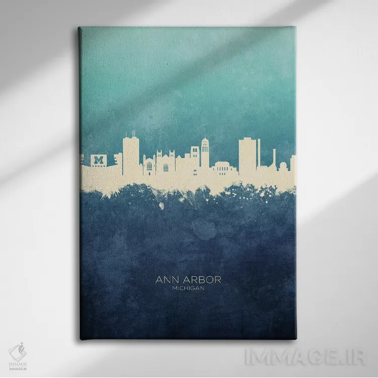 تابلو دکوراتیو منظره خط افق ان آربر میشیگان اثر مایکل تامپست - نمای روبهرو روی دیوار