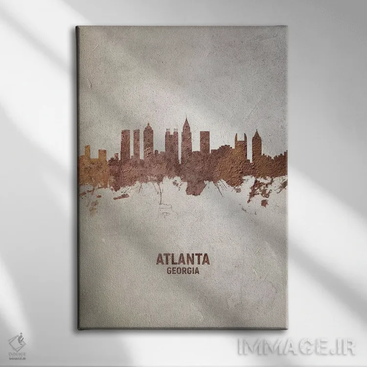 تابلو دکوراتیو منظره خط افق آتلانتا جورجیا اثر مایکل تامپست - نمای روبهرو روی دیوار