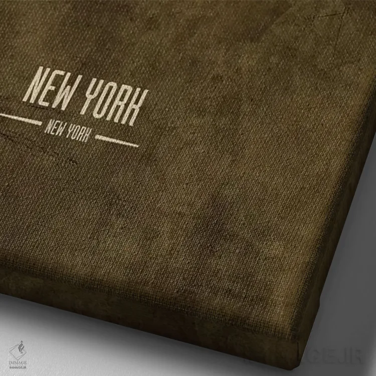 تابلو دکوراتیو منظره خط افق نیویورک، نیویورک اثر مایکل تامپست - نمای نزدیک بافت بوم