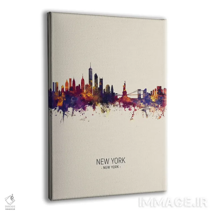 تابلو دکوراتیو نمای خط افق نیویورک در پاییز اثر مایکل تامپست - نمای پرسپکتیو محصول