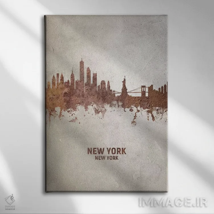 تابلو دکوراتیو منظره خط افق نیویورک، نیویورک اثر مایکل تامپست - نمای روبهرو روی دیوار