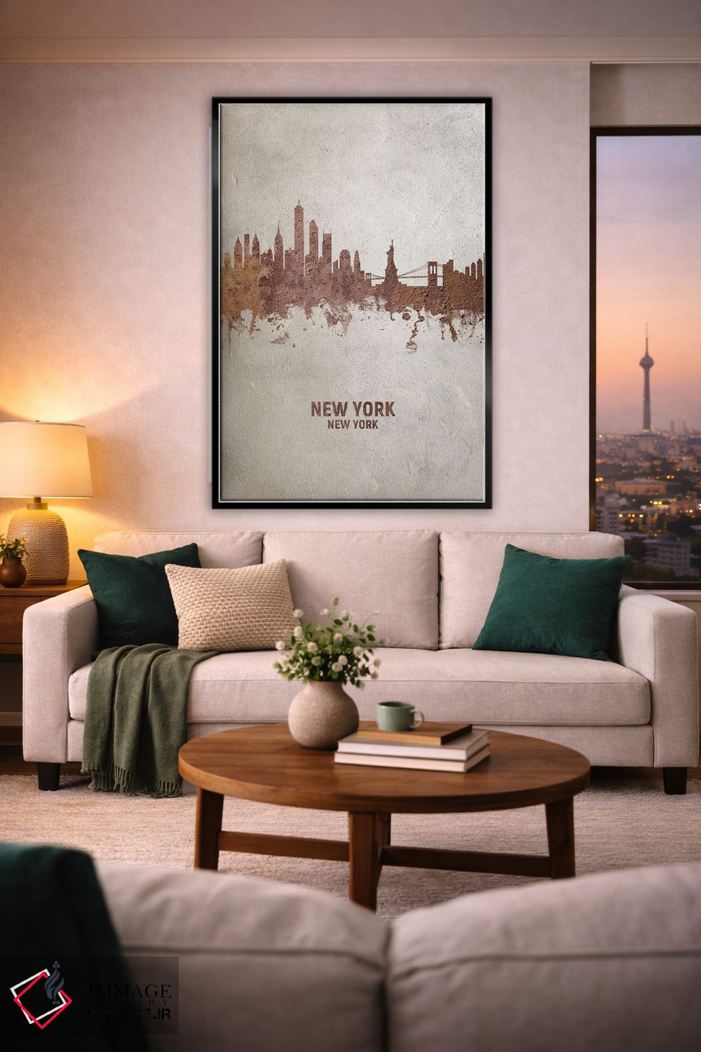 تابلو دکوراتیو منظره خط افق نیویورک، نیویورک اثر مایکل تامپست - D3B