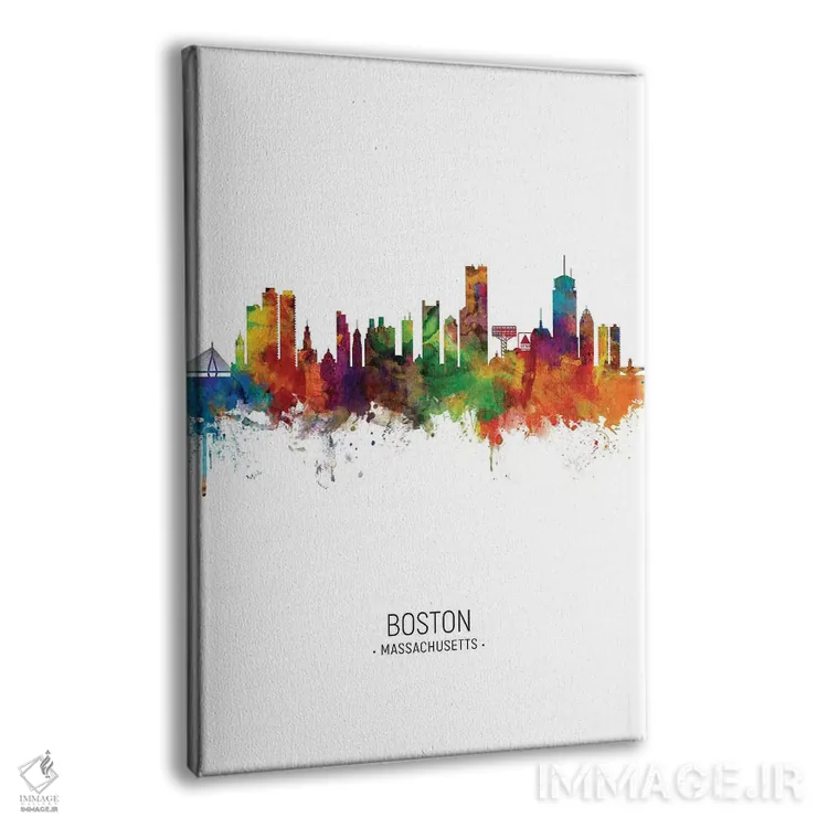 تابلو دکوراتیو خط افق پرتره بوستون ماساچوست اثر مایکل تامپست - نمای پرسپکتیو محصول