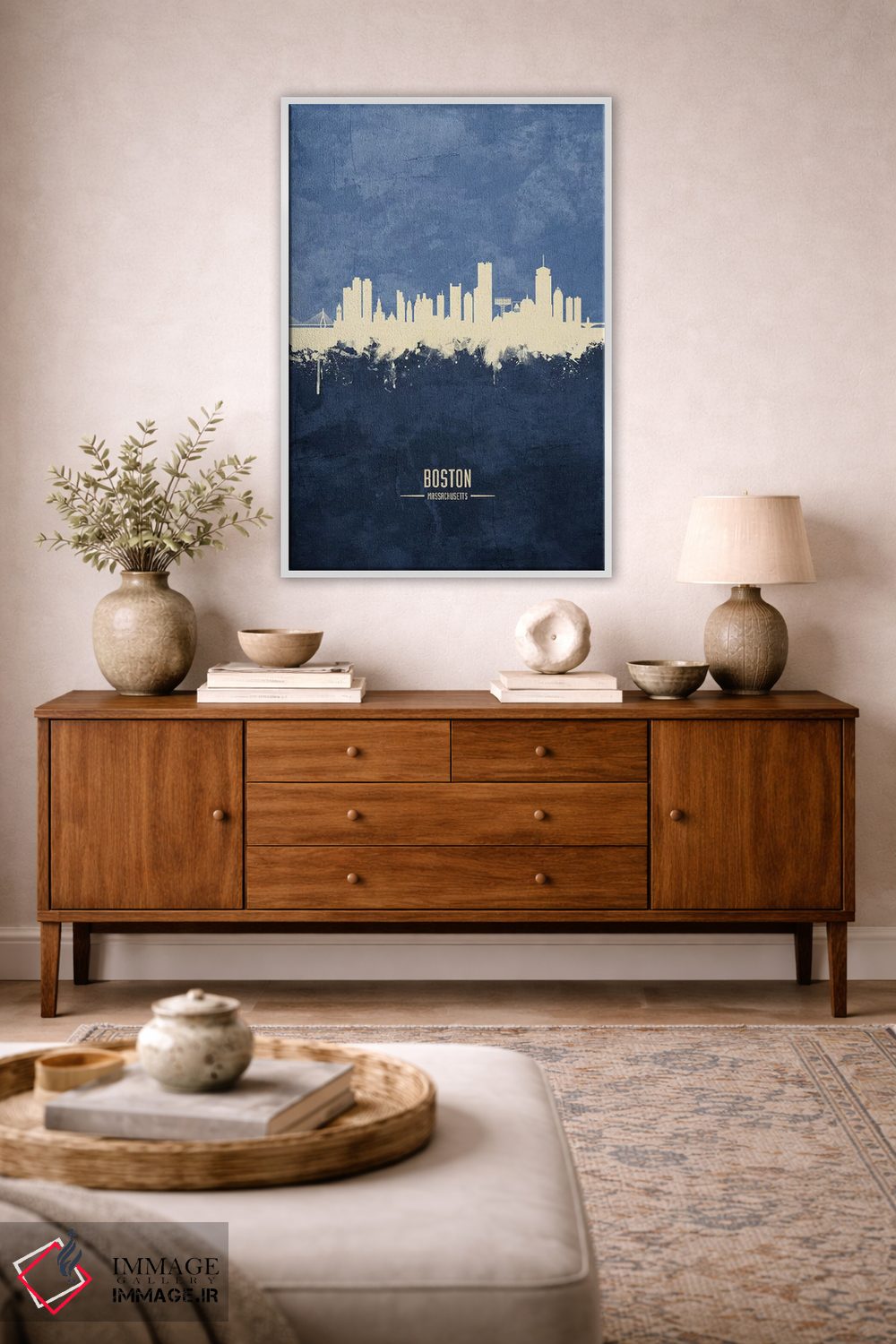تابلو دکوراتیو خط افق بوستون ماساچوست اثر مایکل تامپست - D2W