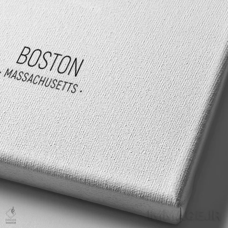 تابلو دکوراتیو خط افق پرتره بوستون ماساچوست اثر مایکل تامپست - نمای نزدیک بافت بوم