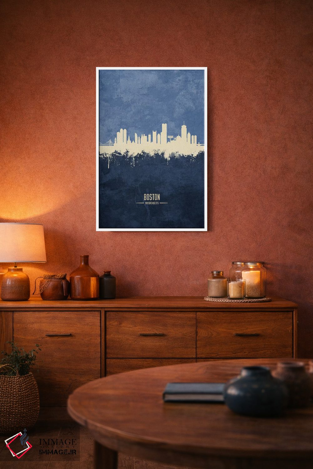 تابلو دکوراتیو خط افق بوستون ماساچوست اثر مایکل تامپست - D4W