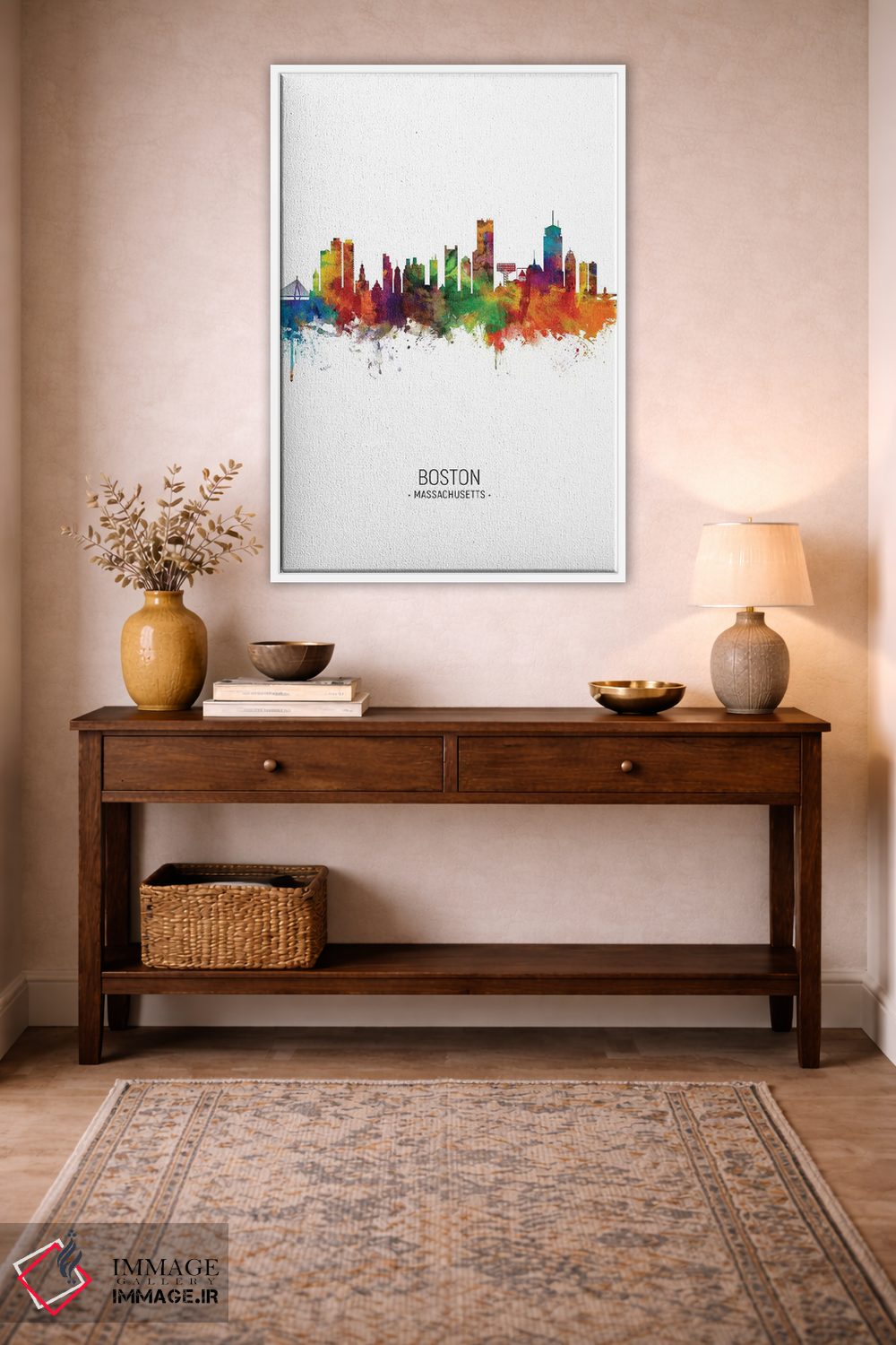 تابلو دکوراتیو خط افق پرتره بوستون ماساچوست اثر مایکل تامپست - D4W