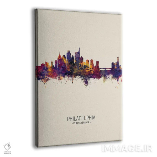 تابلو دکوراتیو خط افق فیلادلفیا پنسیلوانیا در پاییز اثر مایکل تامپست - نمای پرسپکتیو محصول