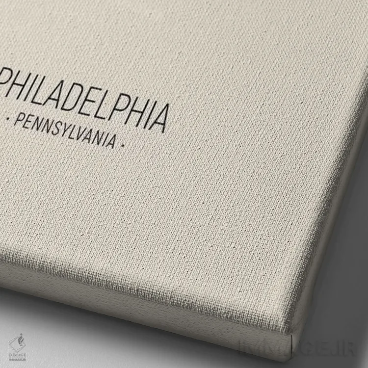 تابلو دکوراتیو خط افق فیلادلفیا پنسیلوانیا در پاییز اثر مایکل تامپست - نمای نزدیک بافت بوم