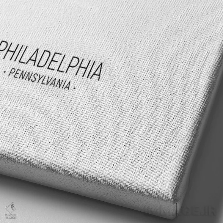 تابلو دکوراتیو خط افق پرتره فیلادلفیا اثر مایکل تامپست - نمای نزدیک بافت بوم