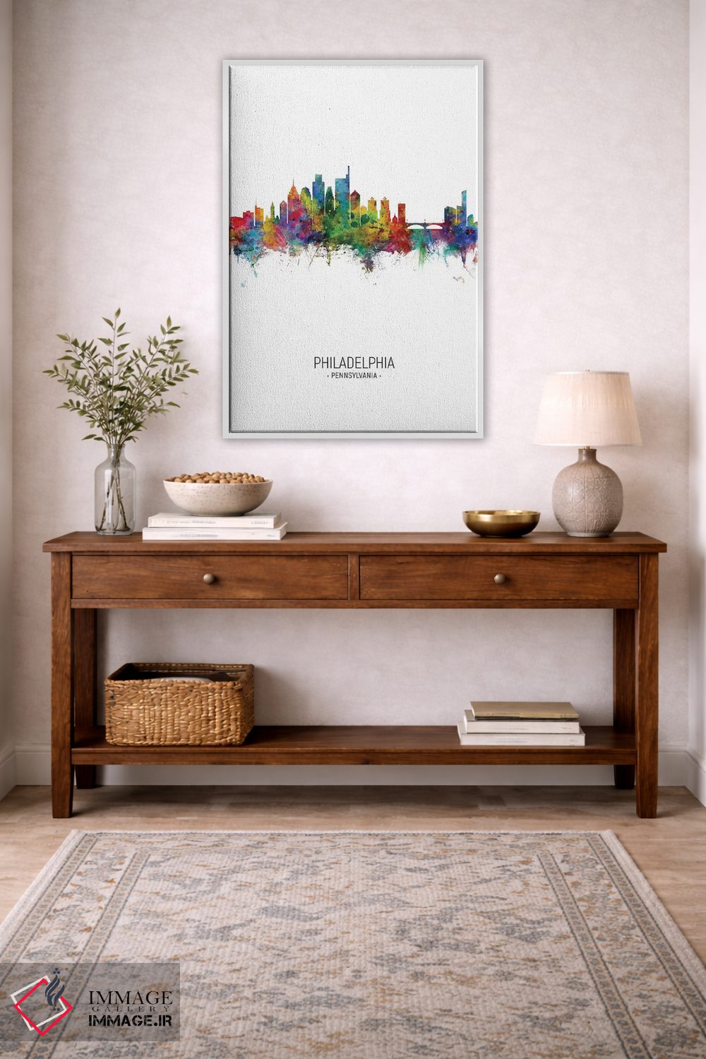 تابلو دکوراتیو خط افق پرتره فیلادلفیا اثر مایکل تامپست - D2W