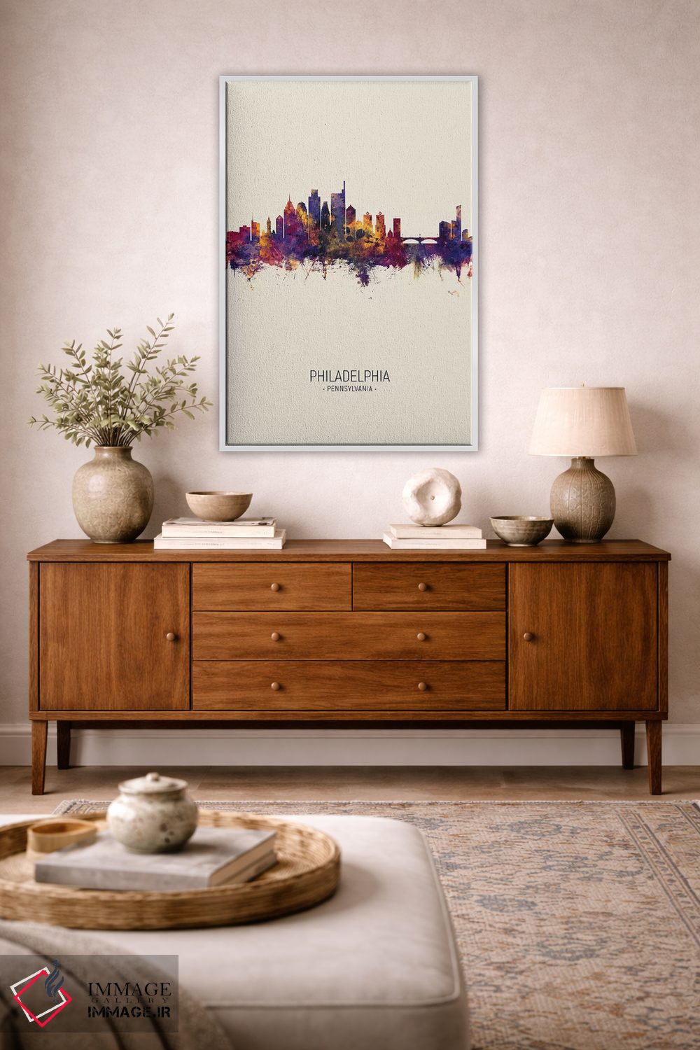 تابلو دکوراتیو خط افق فیلادلفیا پنسیلوانیا در پاییز اثر مایکل تامپست - D2W