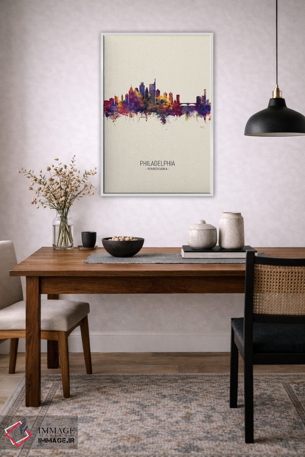 تابلو دکوراتیو خط افق فیلادلفیا پنسیلوانیا در پاییز اثر مایکل تامپست - D3W