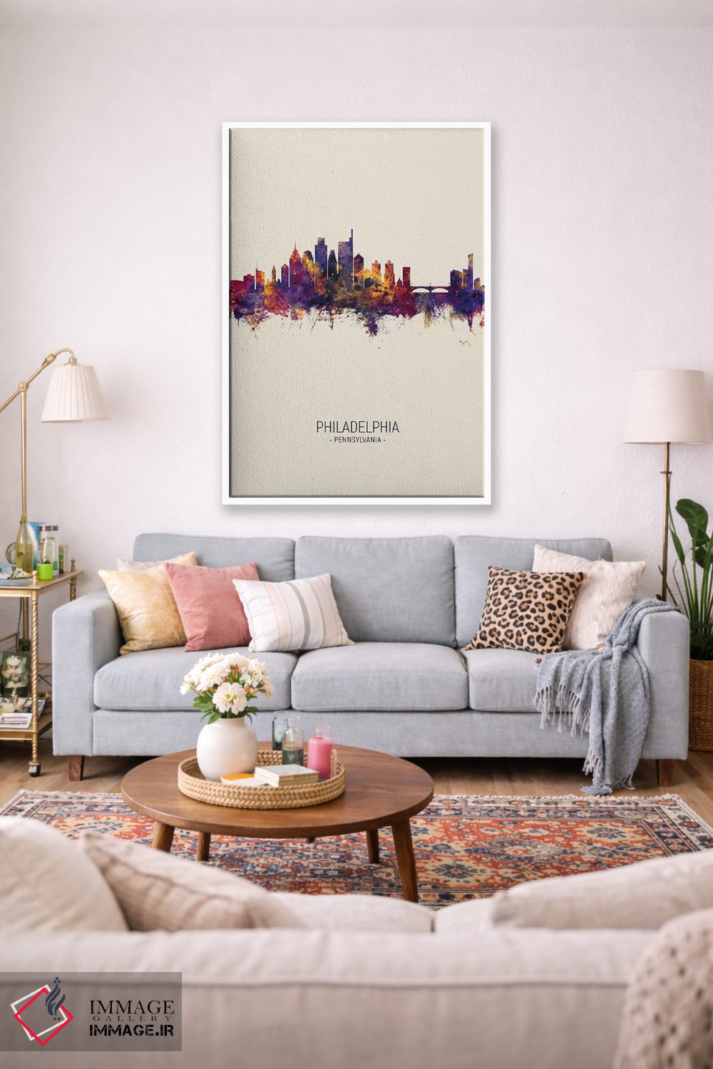تابلو دکوراتیو خط افق فیلادلفیا پنسیلوانیا در پاییز اثر مایکل تامپست - D1W