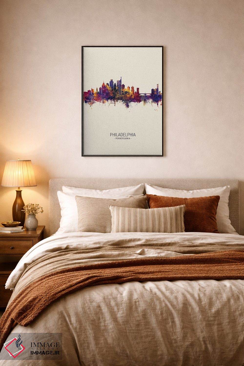 تابلو دکوراتیو خط افق فیلادلفیا پنسیلوانیا در پاییز اثر مایکل تامپست - D6B