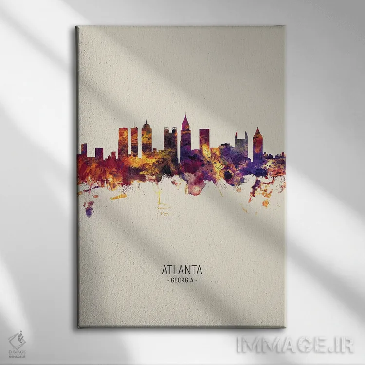 تابلو دکوراتیو منظره آتلانتا جورجیا در پاییز اثر مایکل تامپست - نمای روبهرو روی دیوار