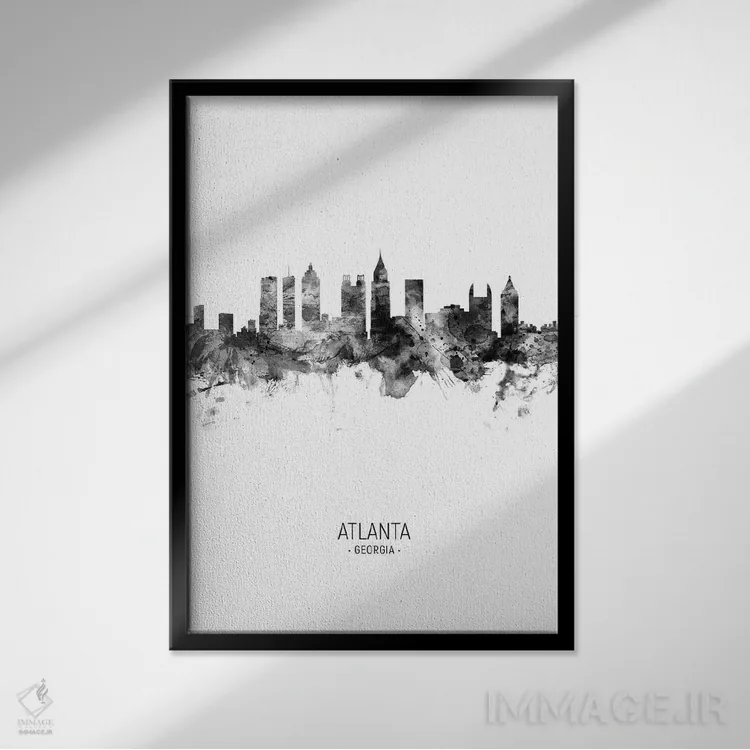 تابلو دکوراتیو منظره پرتره آتلانتا جورجیا اثر مایکل تامپست - نمای قابدار مشکی