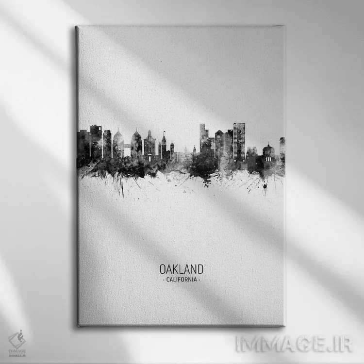 تابلو دکوراتیو منظره پرتره اوکلند کالیفرنیا اثر مایکل تامپست - نمای روبهرو روی دیوار
