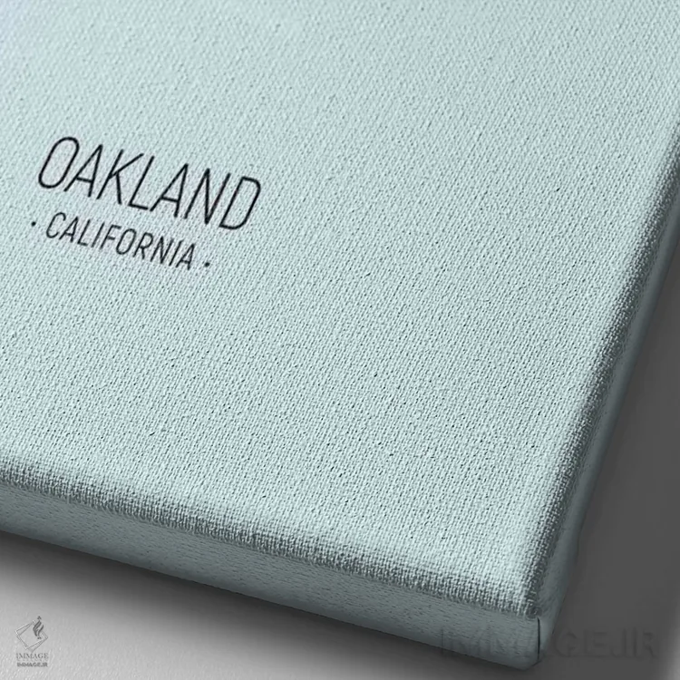 تابلو دکوراتیو منظره پرتره اوکلند کالیفرنیا با آبی تیره اثر مایکل تامپست - نمای نزدیک بافت بوم