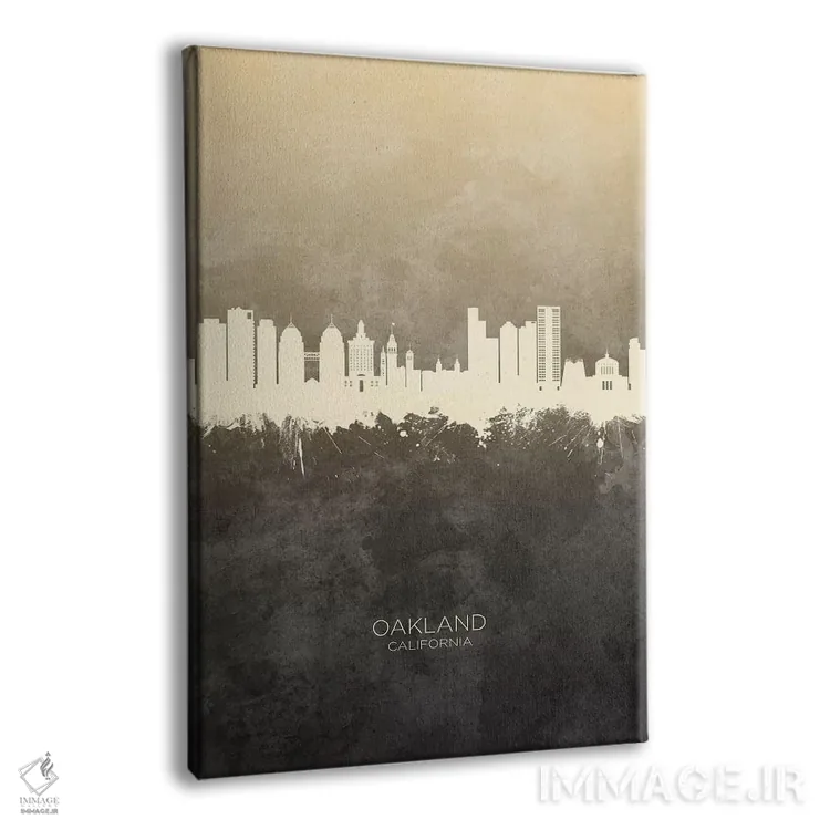 تابلو دکوراتیو منظره اوکلند کالیفرنیا با رنگ تاپ اثر مایکل تامپست - نمای پرسپکتیو محصول