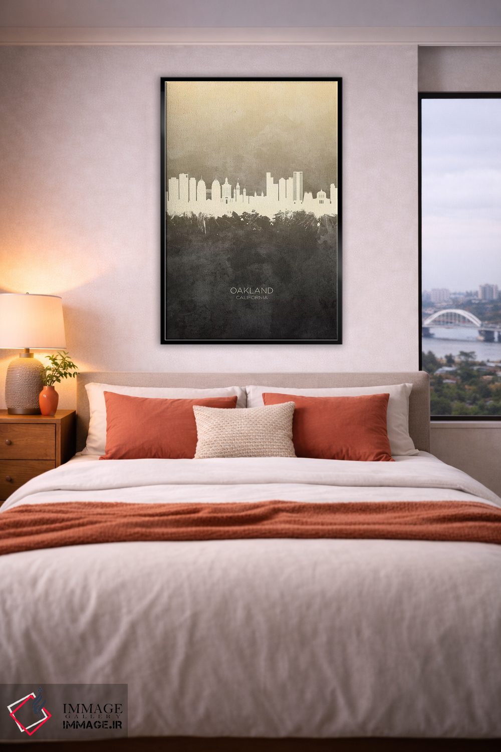 تابلو دکوراتیو منظره اوکلند کالیفرنیا با رنگ تاپ اثر مایکل تامپست - D4B