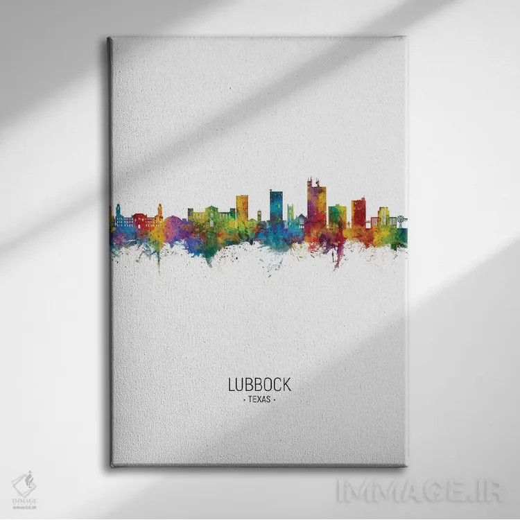 تابلو دکوراتیو منظره پرتره لوبوک، تگزاس اثر مایکل تامپست - نمای روبهرو روی دیوار