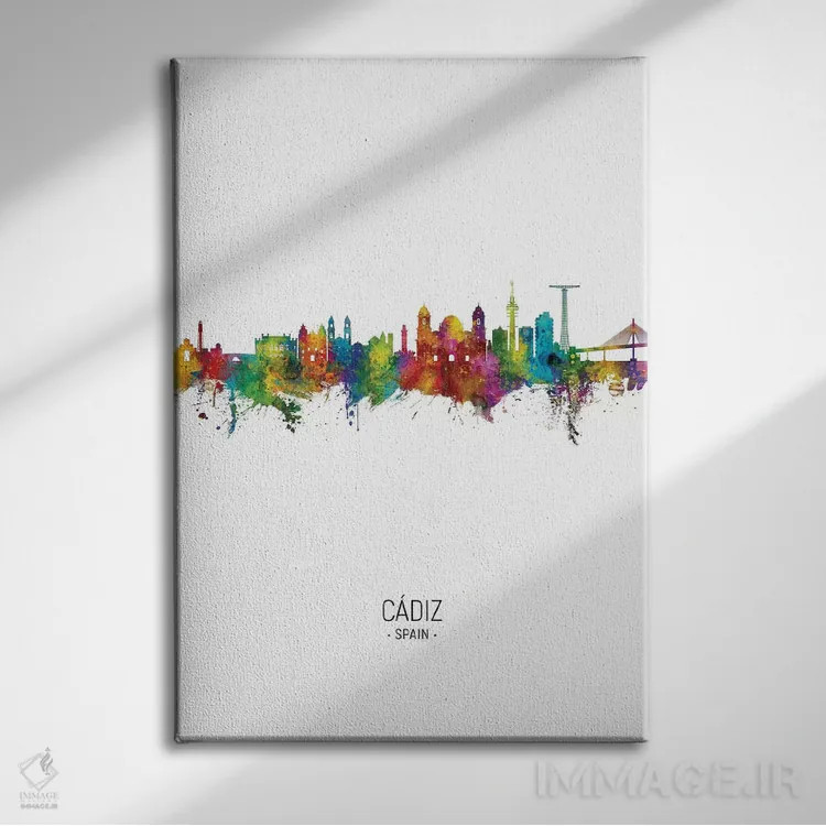 تابلو دکوراتیو منظره پرتره کادیس، اسپانیا اثر مایکل تامپست - نمای روبهرو روی دیوار