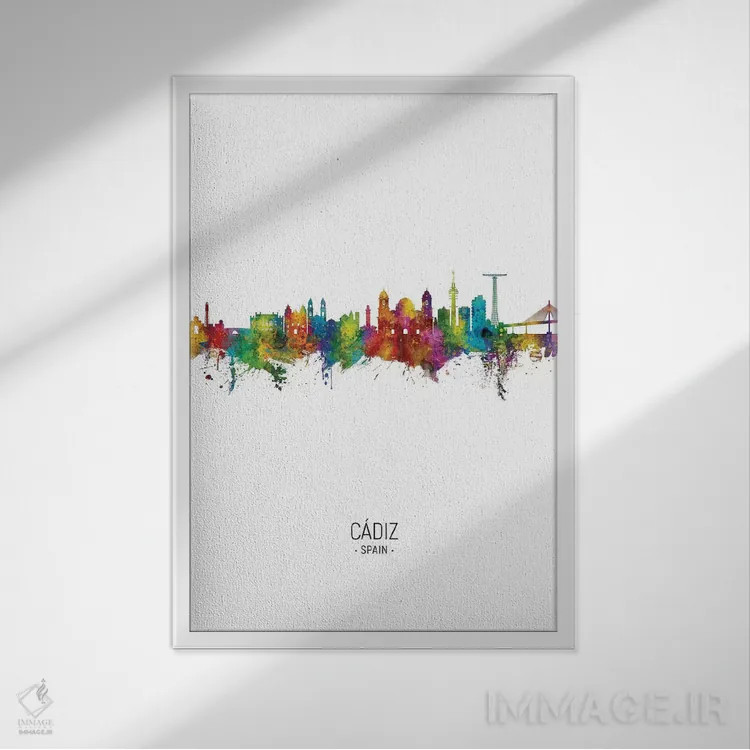 تابلو دکوراتیو منظره پرتره کادیس، اسپانیا اثر مایکل تامپست - نمای قابدار سفید