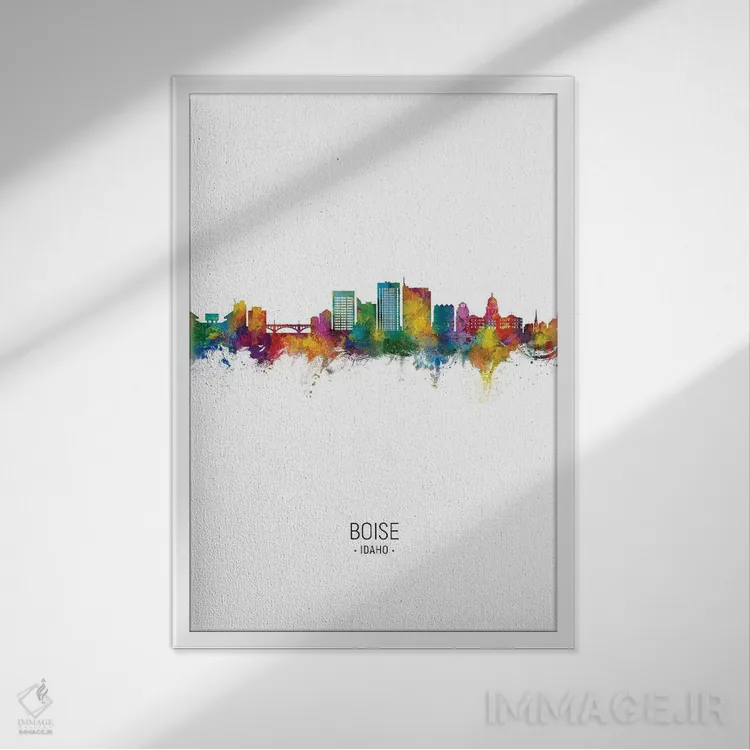 تابلو دکوراتیو منظره پرتره بویسی، آیداهو اثر مایکل تامپست - نمای قابدار سفید